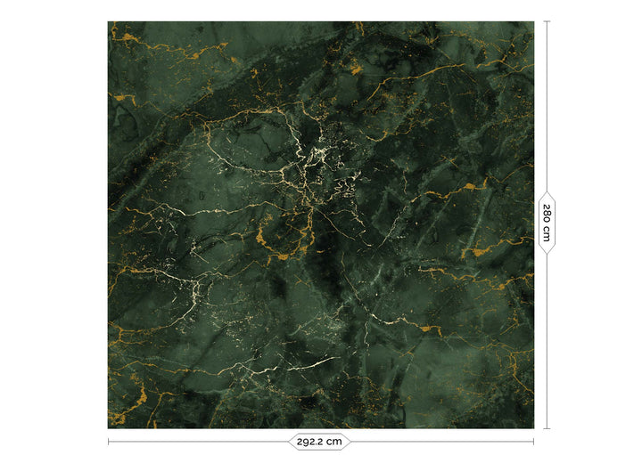 Marmer behang door Frans Uyterlinde | High Gloss Gold/Green FU-070