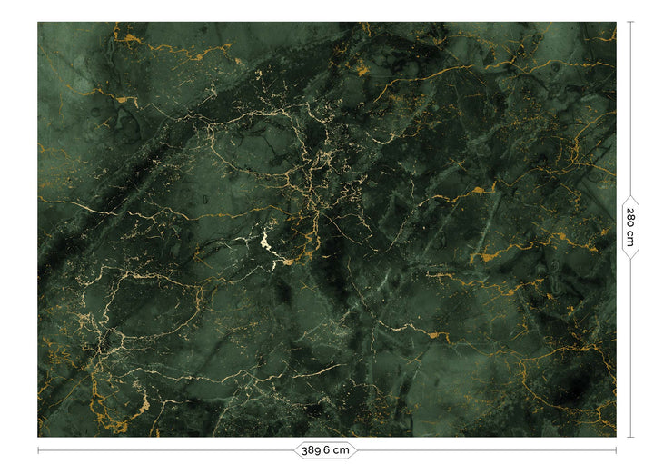 Marmer behang door Frans Uyterlinde | High Gloss Gold/Green FU-071