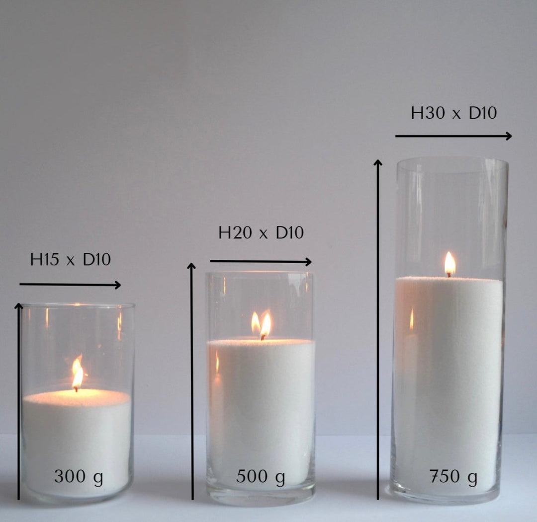 Elegance of Light powder candle 500 gram wit