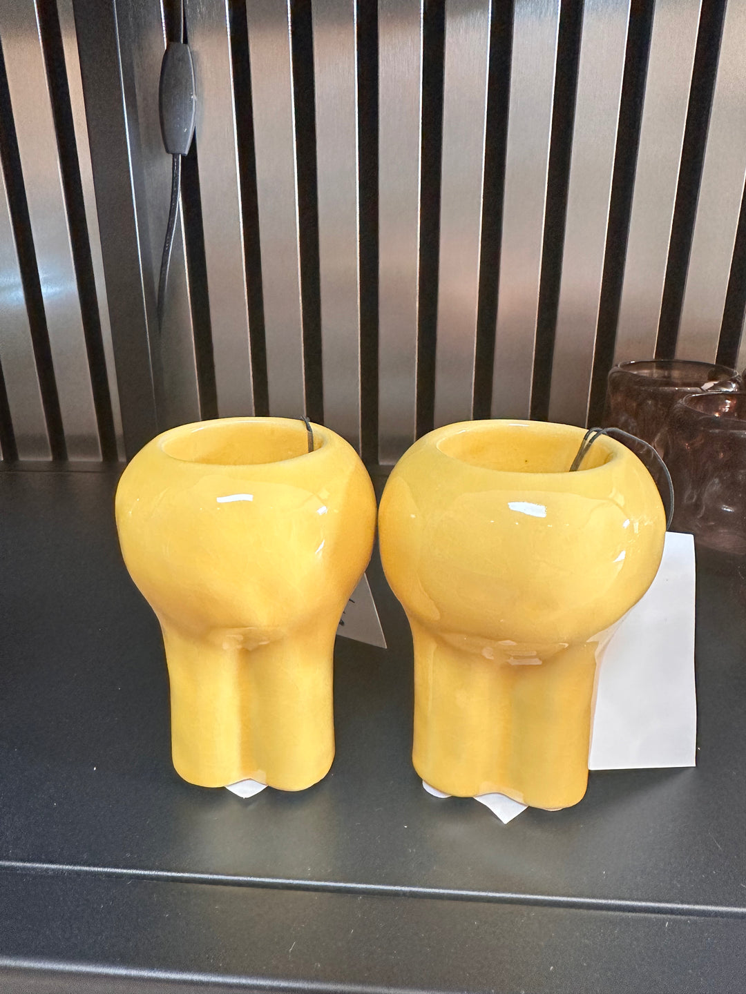 Theelicht Kitna keramiek geel 7,5 x 10,5