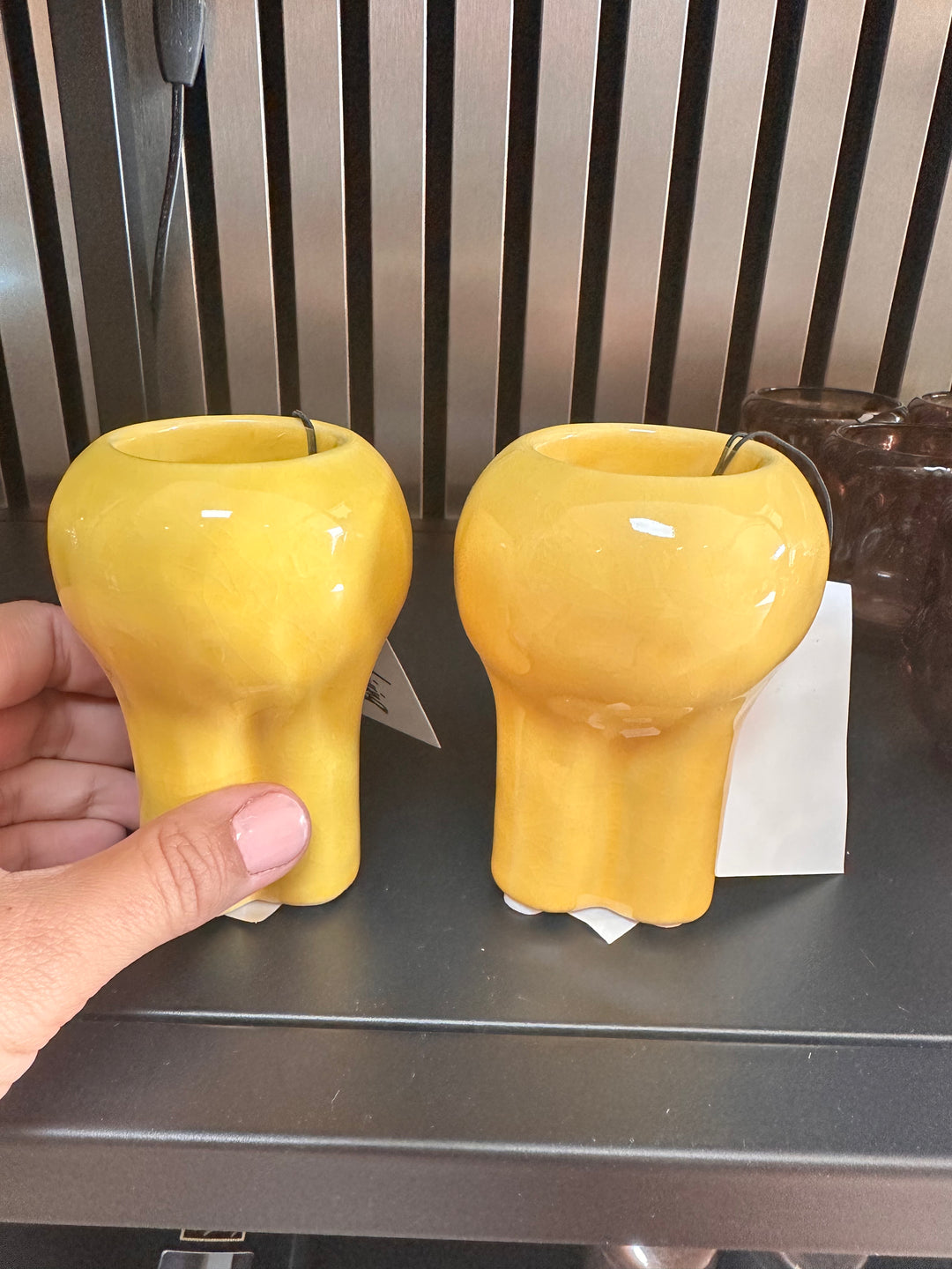 Theelicht Kitna keramiek geel 7,5 x 10,5