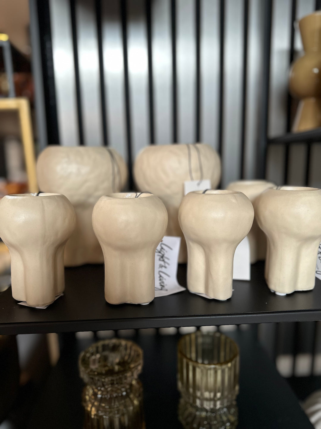 Theelicht Kitna keramiek creme