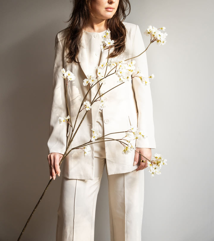 Bloesemtak crème 130cm (set van 3)