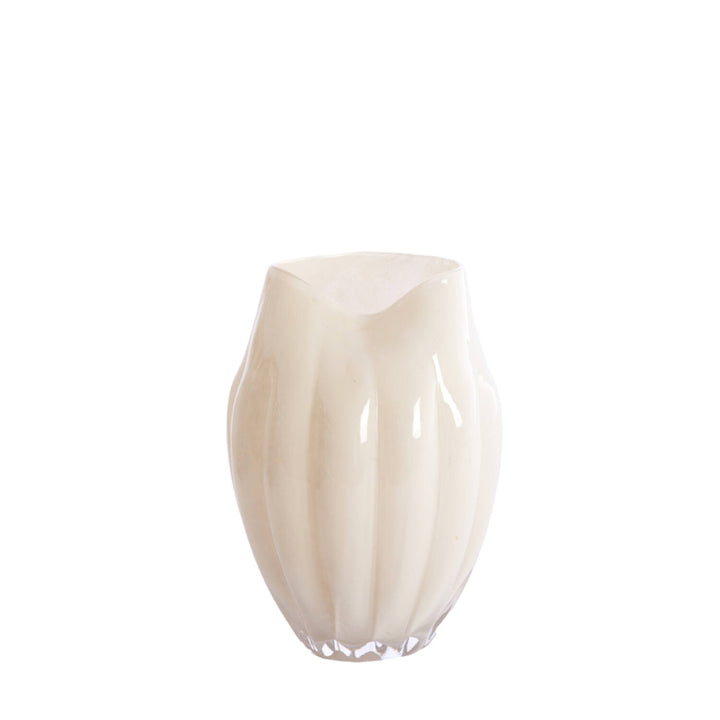 Light & living vaas Aysen glas creme 16,5x21 cm