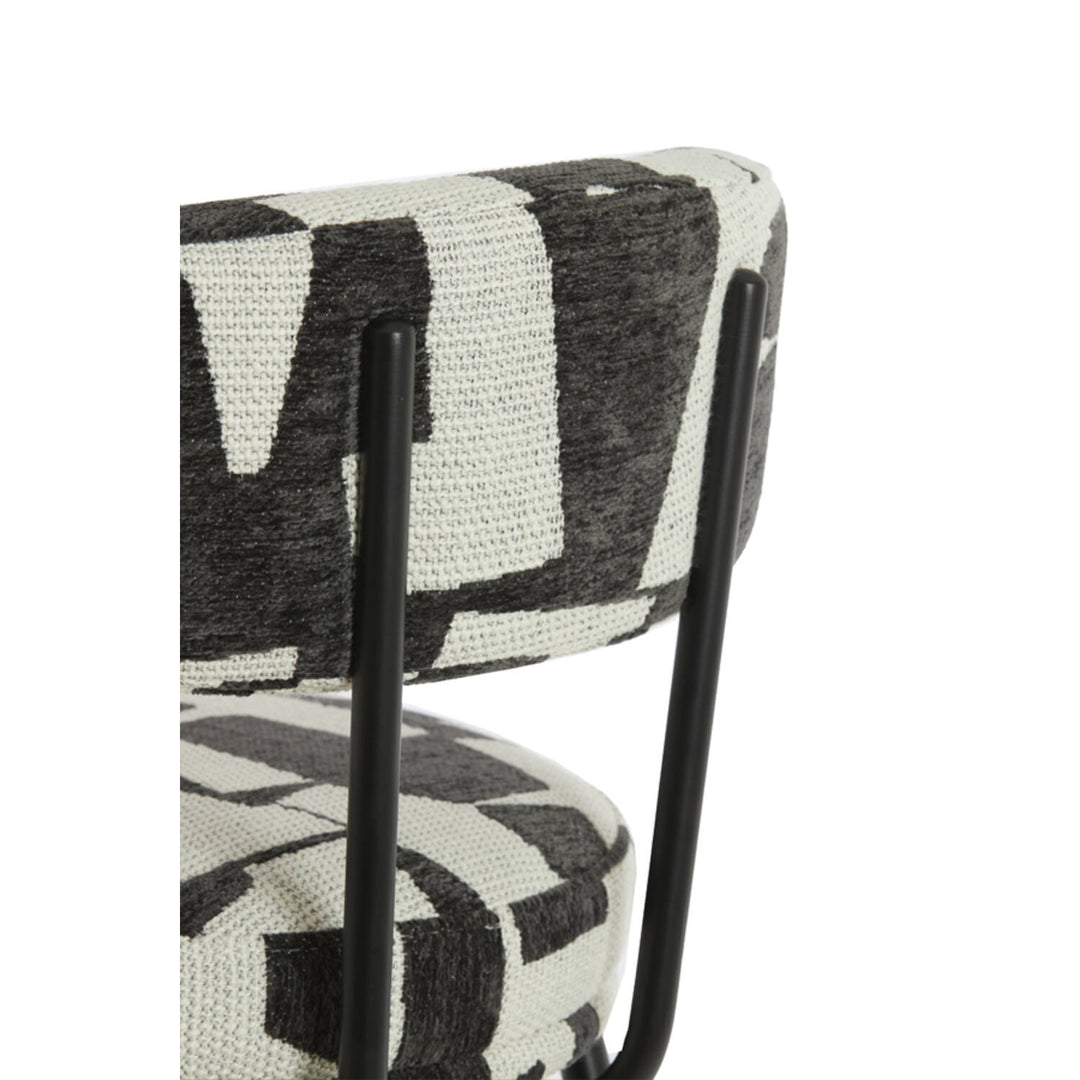 Bakruk  52,5x51x93 cm HARVIE cream-black+matt black