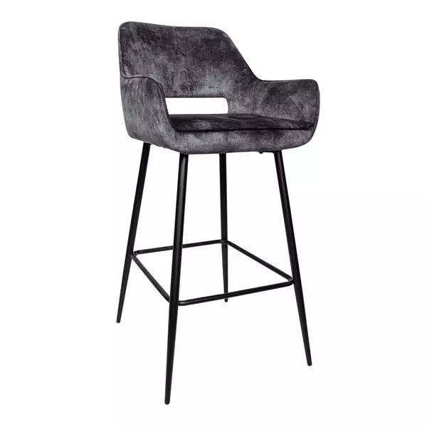 PTMD barkruk Fallon velvet antraciet