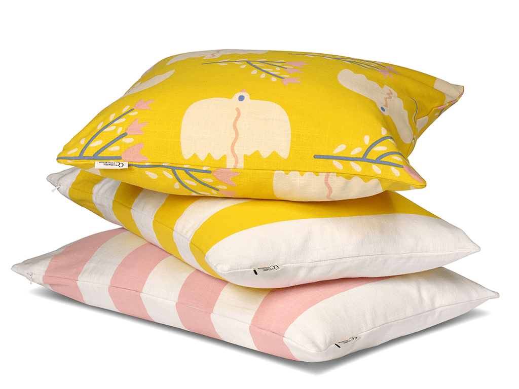 Kussenhoes Gestreept Geel