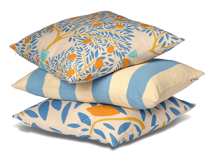 Kussenhoes Zonnige Citrus Blauw