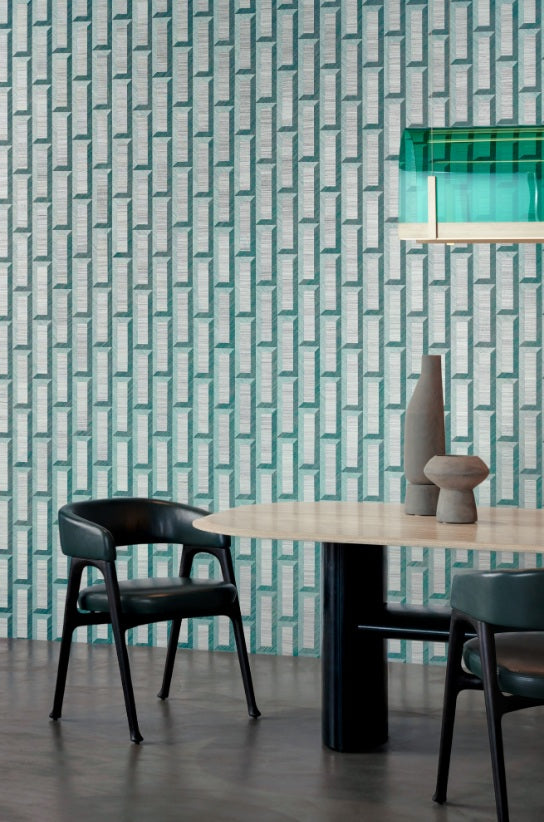Arte Marqueterie behang Biseau Turquoise Teal 72721