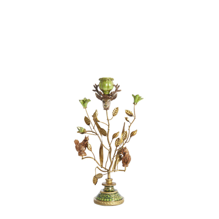 Kandelaar 19x9x35 cm SORYN groen +goud