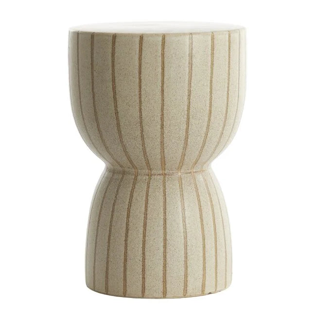 Light & Living bijzettafel / kruk Finca keramiek mat beige + bruin