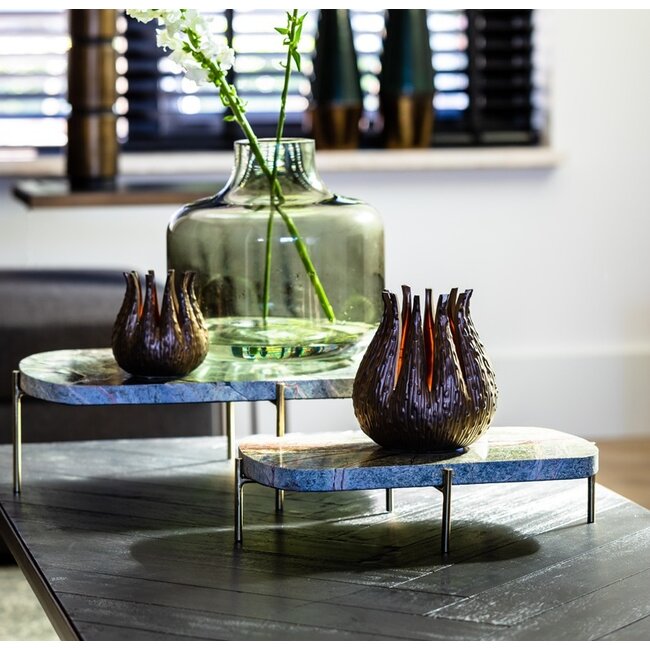 Light & Living theelicht Medusa keramiek mat koper