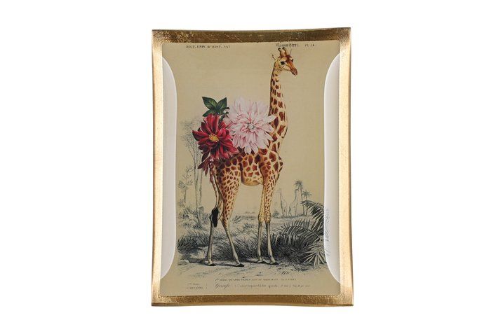 Love Plate L , Giraffe bloemen,  Gift Company