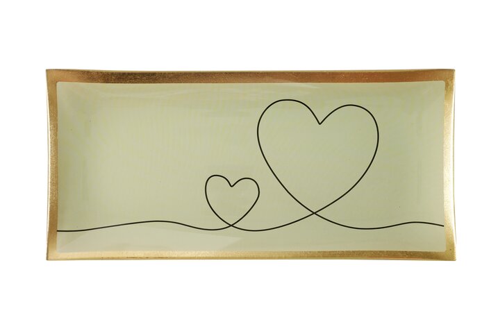 Love Plate L , White hearts,  Gift Company