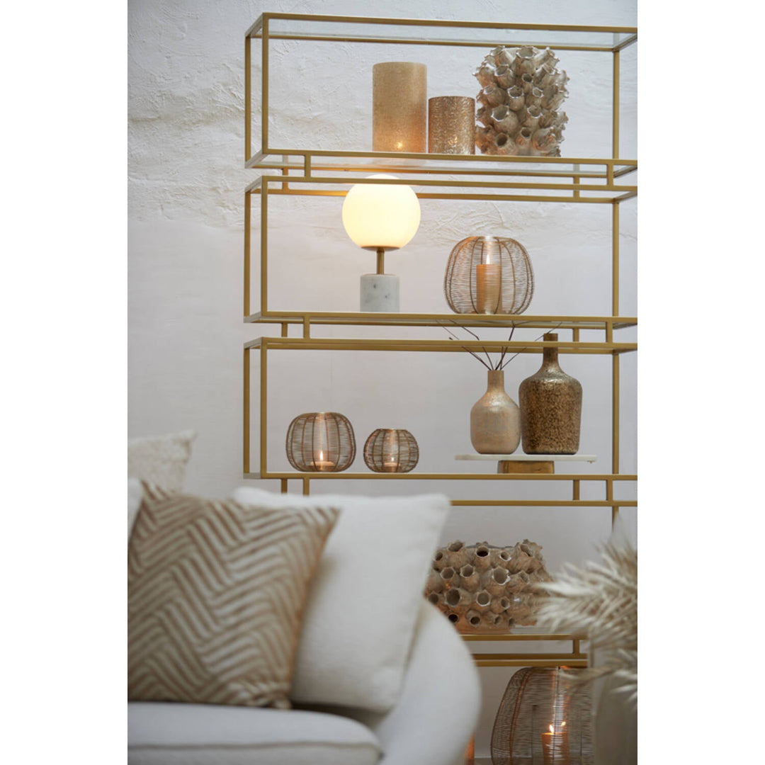 Light & Living stellingkast brons helder glas Lucambo