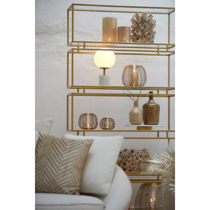 Light & Living stellingkast brons helder glas Lucambo