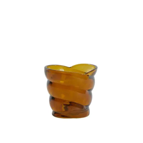 Theelicht Malea glas bruin