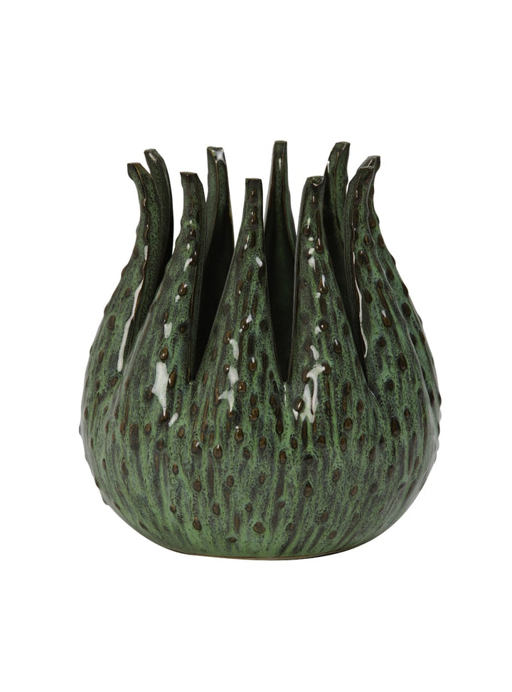 Light & Living theelicht Medusa keramiek groen