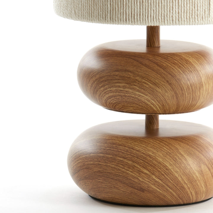 Tafellamp Danialo hout + touw