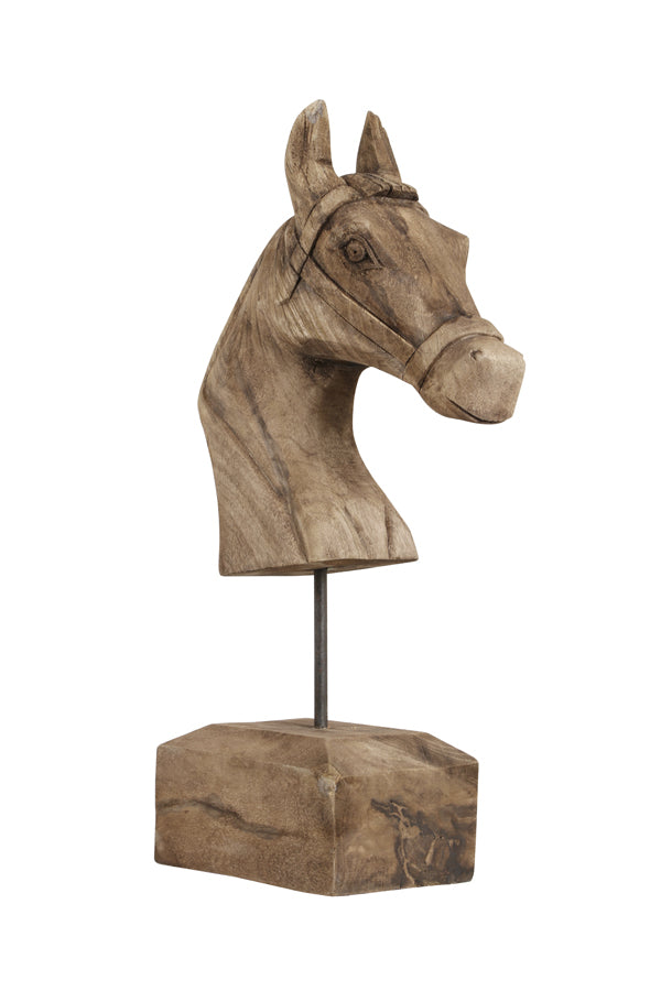 Ornament op Voet Paard - Hout - 52x25x48cm