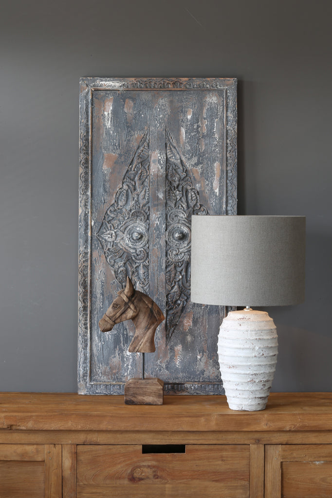 Ornament op Voet Paard - Hout - 52x25x48cm