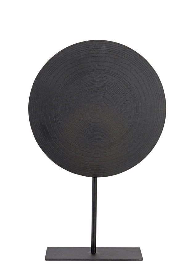 Ornament op voet Lasim - Mat lood spiraal - 35x10x56 cm