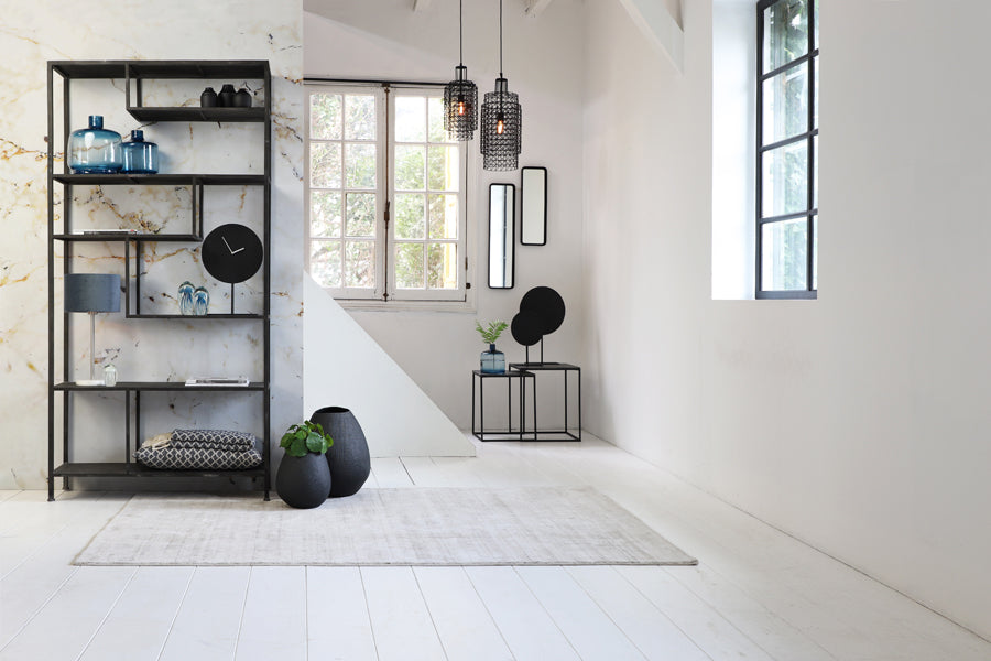 Ornament op voet Lasim - Mat lood spiraal - 35x10x56 cm