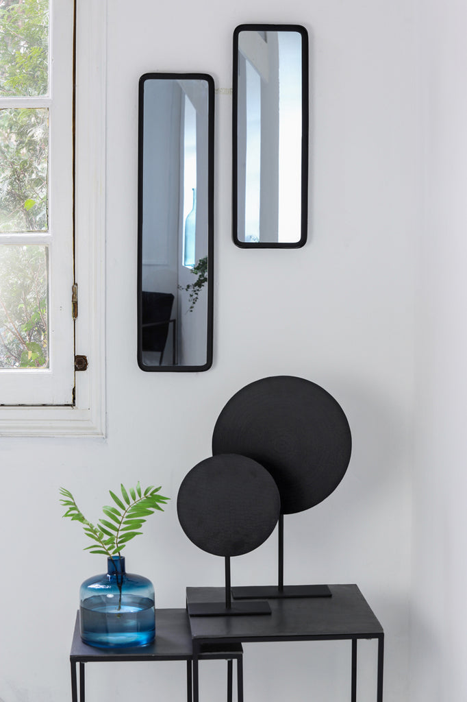 Ornament op voet Lasim - Mat lood spiraal - 35x10x56 cm