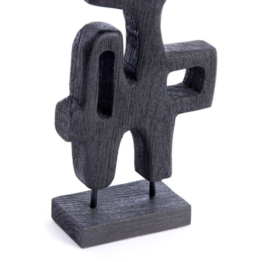 Ornament op voet 20x9,5x38,5 cm SALA hout mat zwart