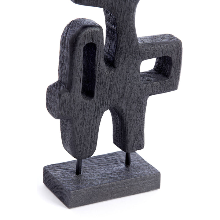 Ornament op voet 20x9,5x38,5 cm SALA hout mat zwart