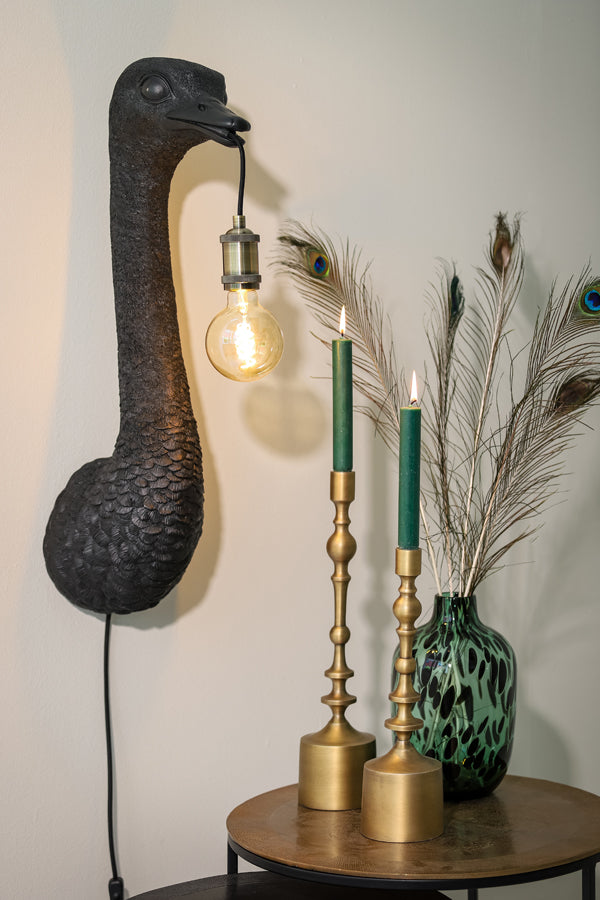 Wandlamp Struisvogel - Zwart -