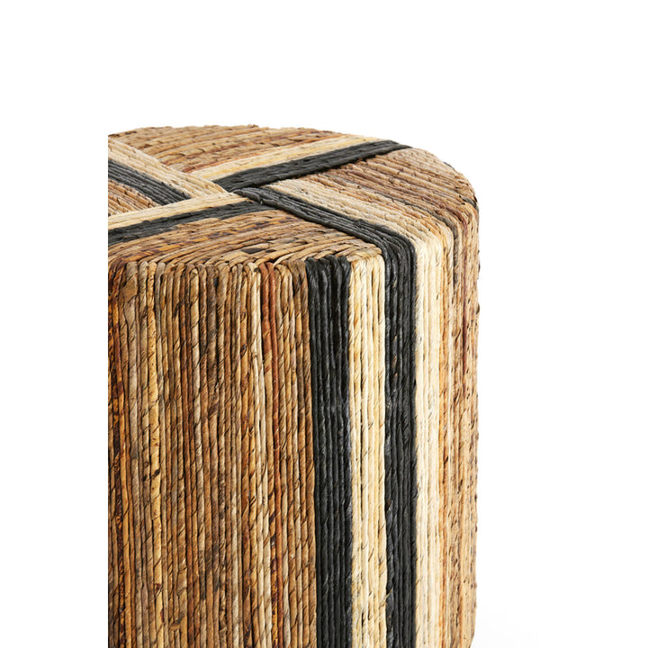 Poef Ø40x45 cm YUTURI bruin+zwart+crème