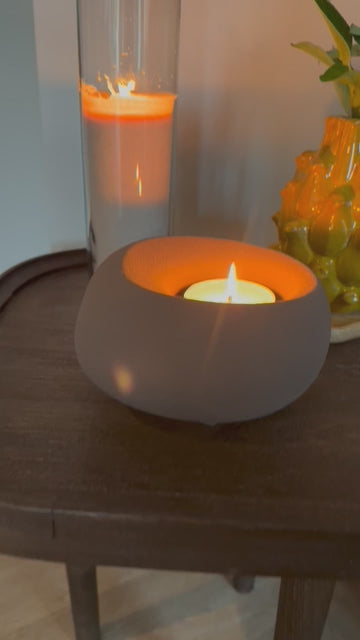 Theelicht 16x16x9 cm ALKA keramiek bruin