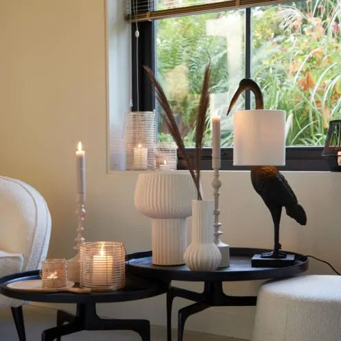 Light & Living vaas Feyo creme