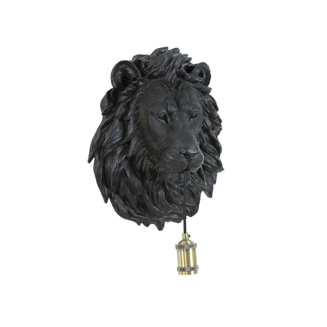 Wandlamp 33,5x19x40,5 cm LION mat zwart