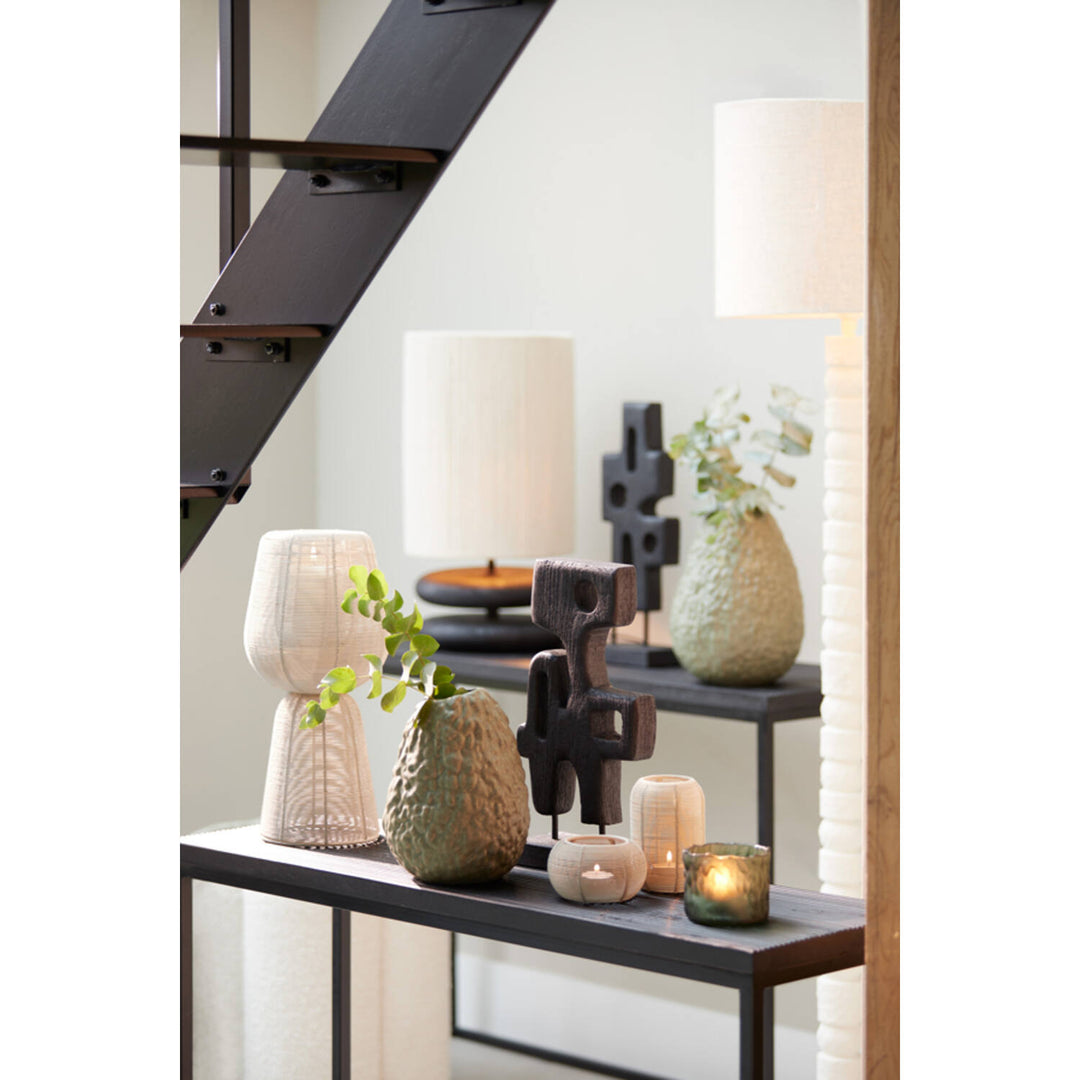 Ornament op voet 20x9,5x38,5 cm SALA hout mat zwart