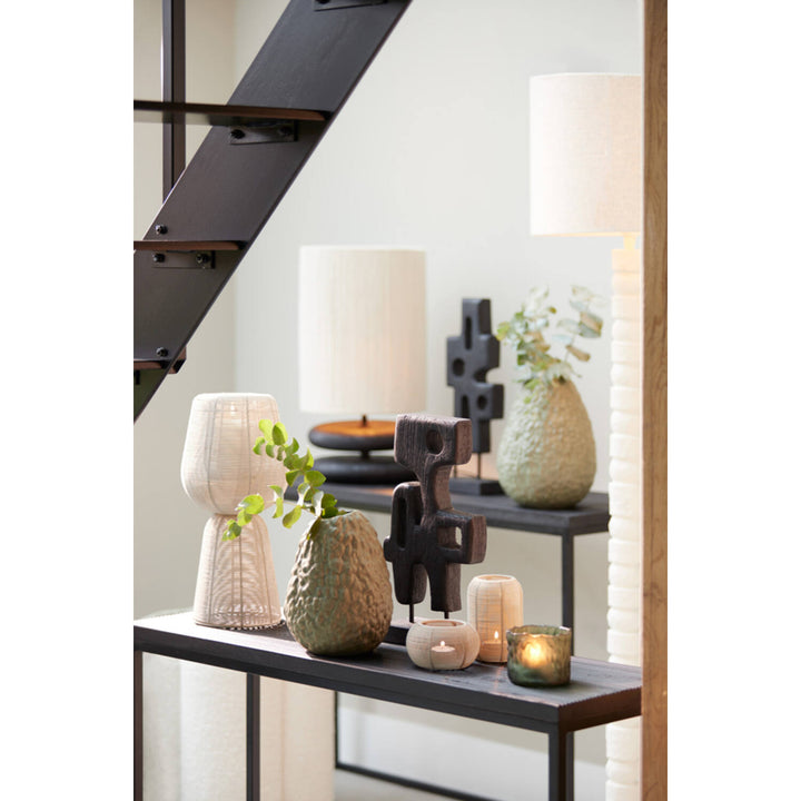 Ornament op voet 20x9,5x38,5 cm SALA hout mat zwart