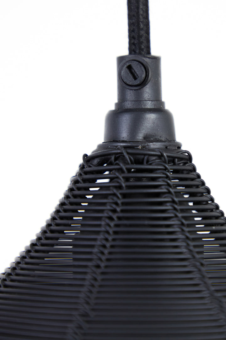 Hanglamp 5L 100x20x122 cm ALVARO mat zwart