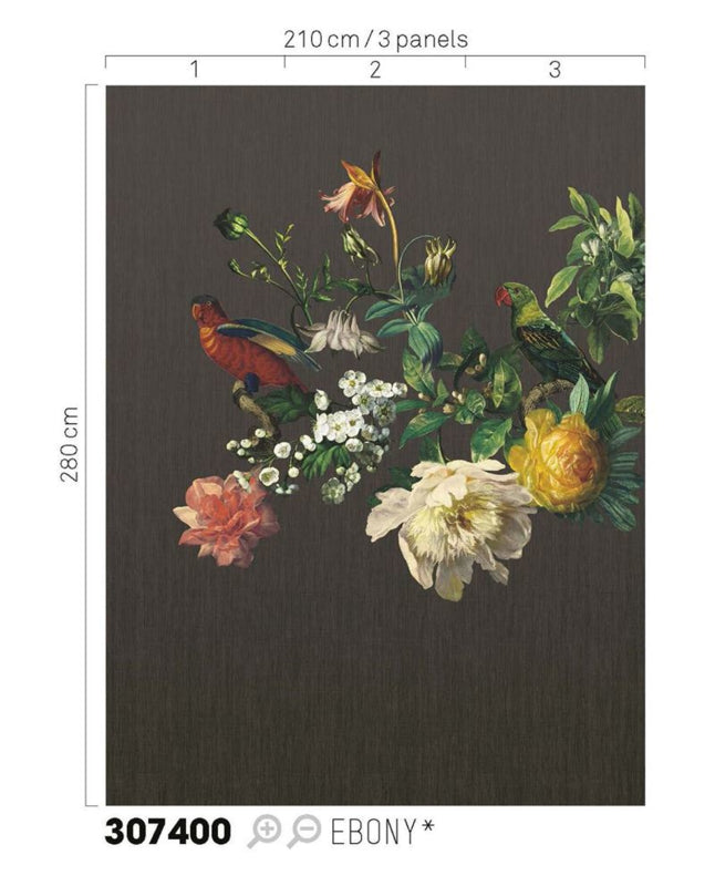 Eijffinger Museum 307400 fotobehang Birds Ebony