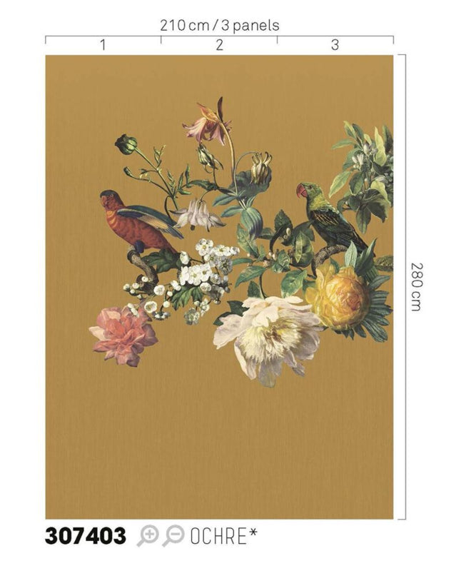 Eijffinger Museum 307403 fotobehang Birds Ochre