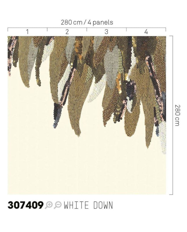 Eijffinger Museum 307409 fotobehang Fancy Feather White Down
