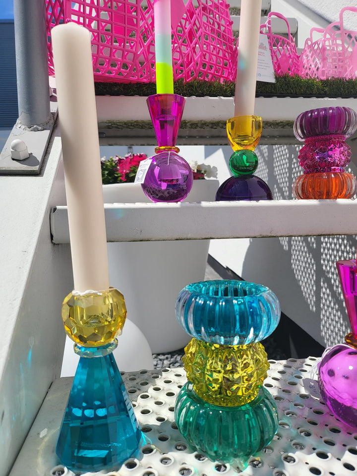 Sari kristalglas kandelaar blauw Gift Company