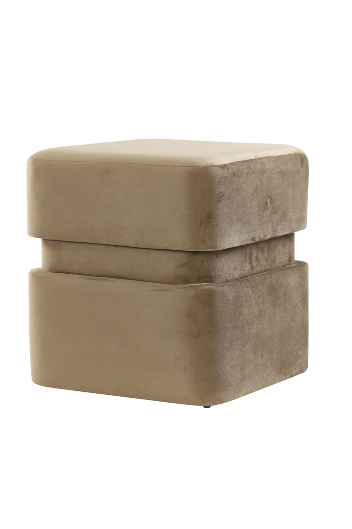 Poef 40x40x42,5 cm PIAZZA velvet bruin
