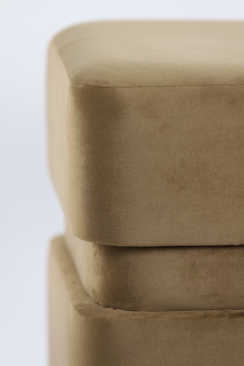 Poef 40x40x42,5 cm PIAZZA velvet bruin