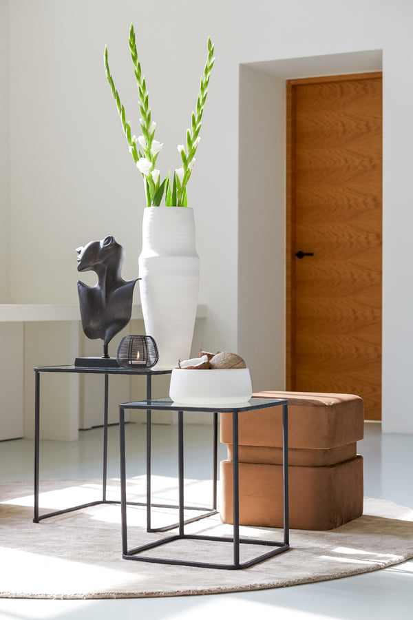 Poef 40x40x42,5 cm PIAZZA velvet bruin