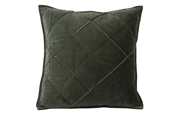 Kussen 50x50 cm DIAMOND velvet leger groen