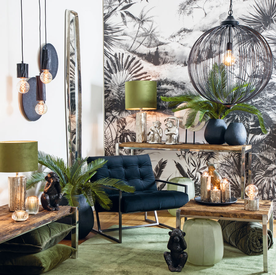 Kussen 50x50 cm DIAMOND velvet leger groen