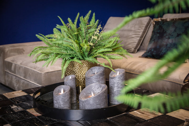 LED Light kaars rustic swish grey moveable flame