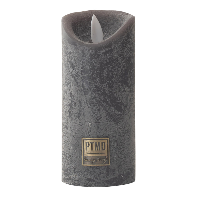 LED Light Candle rustic swish grey moveable flame
