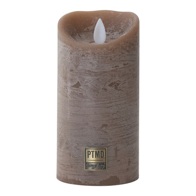 LED Light Candle rustic brown moveable flame M